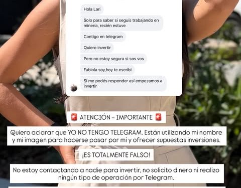 ¡Larissa Riquelme denuncia que estafan con su nombre en Telegram!
