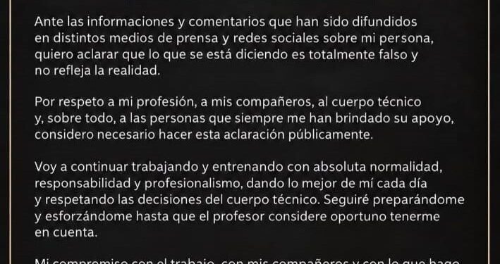 Derlis salió al paso de todo lo que se está diciendo de él
